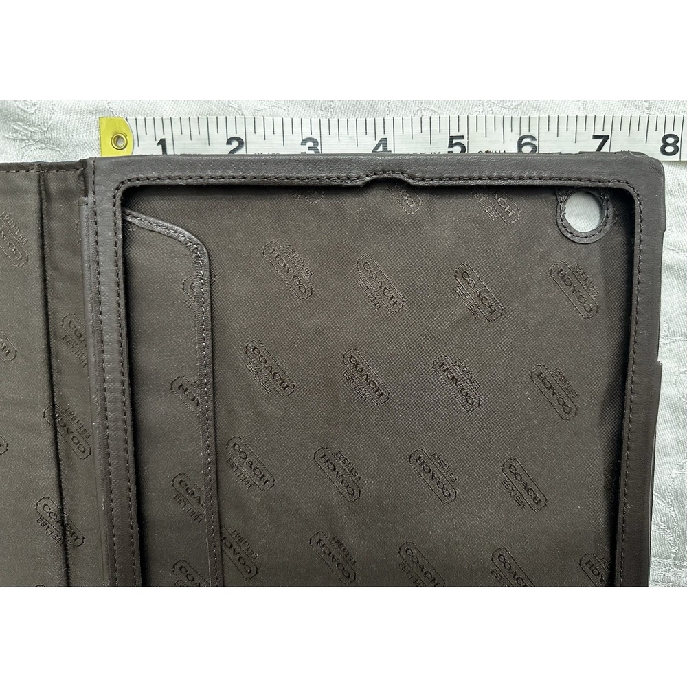 Coach Varick Nylon iPad Case Dark Blue Brown Cover Stand F61815 - Picture 8 of 9